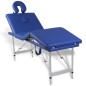 Lettino Pieghevole da Massaggio Blu 4 Zone con Telaio Alluminio Lettino Pieghevole da Massaggio Blu 4 Zone con Telaio Alluminio