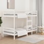 Letto a Castello Bianco 90x200 cm in Legno Massello di Pino Letto a Castello Bianco 90x200 cm in Legno Massello di Pino