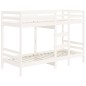 Letto a Castello Bianco 90x200 cm in Legno Massello di Pino Letto a Castello Bianco 90x200 cm in Legno Massello di Pino