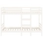 Letto a Castello Bianco 90x200 cm in Legno Massello di Pino Letto a Castello Bianco 90x200 cm in Legno Massello di Pino