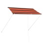 Tenda da Sole Retrattile 250x150 cm Arancione e Marrone Tenda da Sole Retrattile 250x150 cm Arancione e Marrone