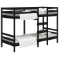 Letto a Castello Nero 75x190 cm in Legno Massello di Pino Letto a Castello Nero 75x190 cm in Legno Massello di Pino
