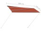 Tenda da Sole Retrattile 300x150 cm Arancione e Marrone Tenda da Sole Retrattile 300x150 cm Arancione e Marrone