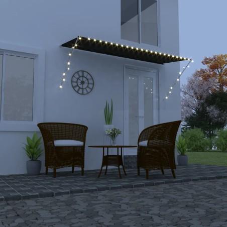 vidaXL Tenda da Sole Retrattile con LED 350x150 cm Antracite