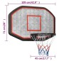 vidaXL Tabellone da Pallacanestro Nero 109x71x3 cm Polietilene vidaXL Tabellone da Pallacanestro Nero 109x71x3 cm Polietilene