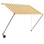 Tenda da Sole Retrattile con LED 200x150 cm Giallo e Bianco Tenda da Sole Retrattile con LED 200x150 cm Giallo e Bianco