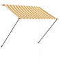 Tenda da Sole Retrattile con LED 200x150 cm Giallo e Bianco Tenda da Sole Retrattile con LED 200x150 cm Giallo e Bianco