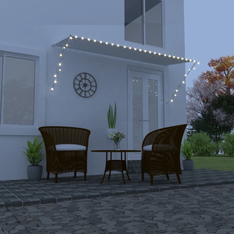 Tenda da Sole Retrattile con LED 300x150 cm Crema Tenda da Sole Retrattile con LED 300x150 cm Crema