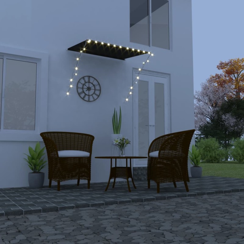 Tenda da Sole Retrattile con LED 150x150 cm Antracite Tenda da Sole Retrattile con LED 150x150 cm Antracite