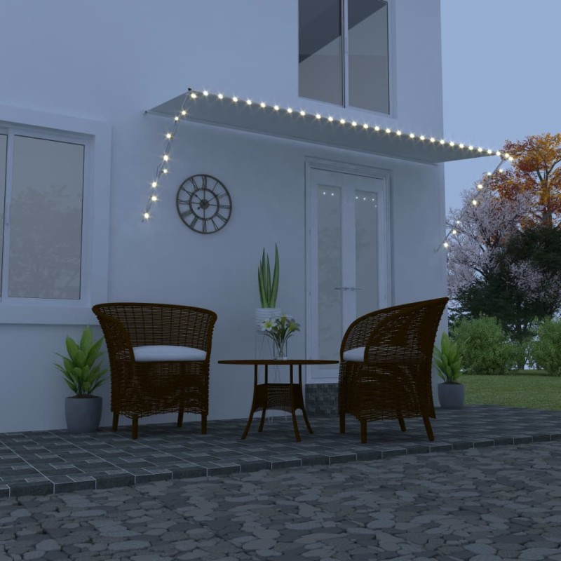Tenda da Sole Retrattile con LED 400x150 cm Crema Tenda da Sole Retrattile con LED 400x150 cm Crema