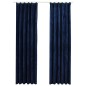 Tende Oscuranti con Ganci 2 pz Blu Scuro in Velluto 140x245 cm Tende Oscuranti con Ganci 2 pz Blu Scuro in Velluto 140x245 cm