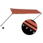 Tenda da Sole Retrattile con LED 300x150 cm Arancione e Marrone Tenda da Sole Retrattile con LED 300x150 cm Arancione e Marrone