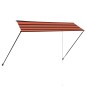Tenda da Sole Retrattile con LED 300x150 cm Arancione e Marrone Tenda da Sole Retrattile con LED 300x150 cm Arancione e Marrone