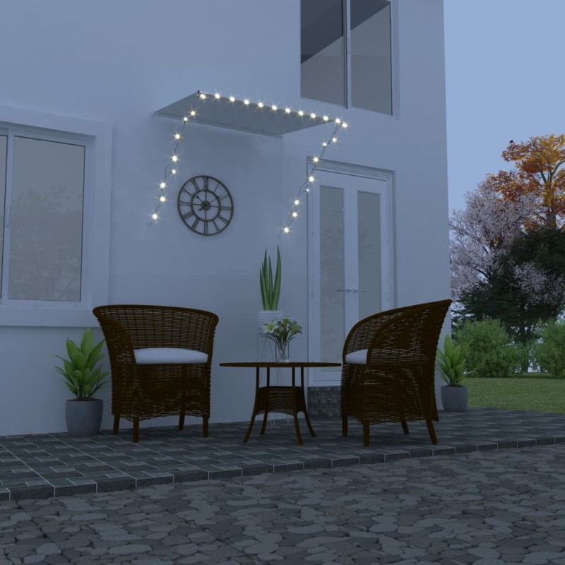 Tenda da Sole Retrattile con LED 150x150 cm Crema Tenda da Sole Retrattile con LED 150x150 cm Crema