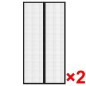 Tenda Antimosche per Porta 2 pz 210 x 100 cm 2 Magneti Nera