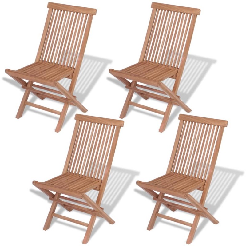 Sedie da Giardino Pieghevoli 4 pz in Legno Massello di Teak Sedie da Giardino Pieghevoli 4 pz in Legno Massello di Teak