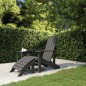 Sedia da Giardino Adirondack con Poggiapiedi Antracite HDPE Sedia da Giardino Adirondack con Poggiapiedi Antracite HDPE