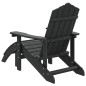 Sedia da Giardino Adirondack con Poggiapiedi Antracite HDPE Sedia da Giardino Adirondack con Poggiapiedi Antracite HDPE