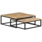 vidaXL Tavolini da Salotto Impilabili 2 pz in Legno Massello di Mango vidaXL Tavolini da Salotto Impilabili 2 pz in Legno Massello di Mango