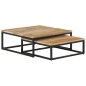 vidaXL Tavolini da Salotto Impilabili 2 pz in Legno Massello di Mango vidaXL Tavolini da Salotto Impilabili 2 pz in Legno Massello di Mango