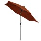 Ombrellone con Luci a LED e Palo Alluminio 300 cm Terracotta Ombrellone con Luci a LED e Palo Alluminio 300 cm Terracotta