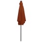 Ombrellone con Luci a LED e Palo Alluminio 300 cm Terracotta Ombrellone con Luci a LED e Palo Alluminio 300 cm Terracotta