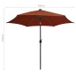 Ombrellone con Luci a LED e Palo Alluminio 300 cm Terracotta Ombrellone con Luci a LED e Palo Alluminio 300 cm Terracotta