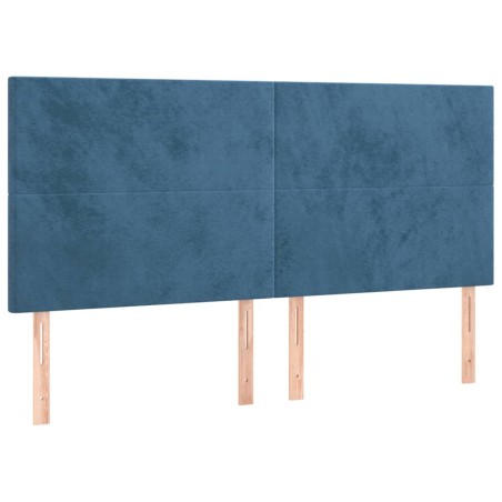 Testiera 4 pz Blu scuro 90x5x78/88 cm in Velluto
