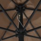 Ombrellone con Luci a LED e Palo Alluminio 270 cm Grigio Talpa Ombrellone con Luci a LED e Palo Alluminio 270 cm Grigio Talpa