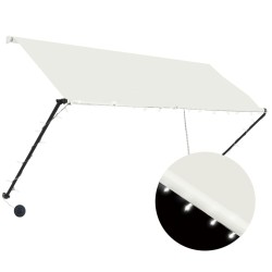 vidaXL Tenda da Sole Retrattile con LED 250x150 cm Crema