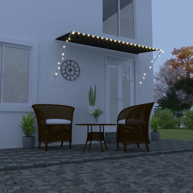 vidaXL Tenda da Sole Retrattile con LED 300x150 cm Antracite vidaXL Tenda da Sole Retrattile con LED 300x150 cm Antracite