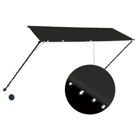 vidaXL Tenda da Sole Retrattile con LED 300x150 cm Antracite