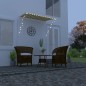 Tenda da Sole Retrattile con LED 250x150 cm Giallo e Bianco Tenda da Sole Retrattile con LED 250x150 cm Giallo e Bianco