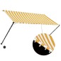 Tenda da Sole Retrattile con LED 250x150 cm Giallo e Bianco Tenda da Sole Retrattile con LED 250x150 cm Giallo e Bianco