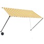 Tenda da Sole Retrattile con LED 250x150 cm Giallo e Bianco Tenda da Sole Retrattile con LED 250x150 cm Giallo e Bianco