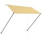 Tenda da Sole Retrattile con LED 250x150 cm Giallo e Bianco Tenda da Sole Retrattile con LED 250x150 cm Giallo e Bianco