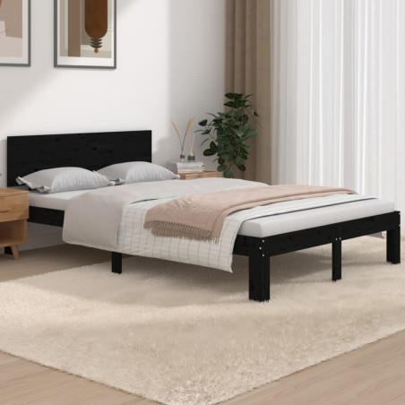 Giroletto Nero in Legno Massello 120x190 cm 4FT Small Double