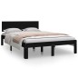 Giroletto Nero in Legno Massello 120x190 cm 4FT Small Double Giroletto Nero in Legno Massello 120x190 cm 4FT Small Double