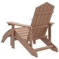 Sedia da Giardino Adirondack con Poggiapiedi Marrone HDPE Sedia da Giardino Adirondack con Poggiapiedi Marrone HDPE