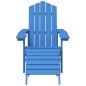 Sedia da Giardino Adirondack con Poggiapiedi Blu Acqua HDPE Sedia da Giardino Adirondack con Poggiapiedi Blu Acqua HDPE