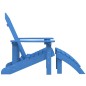 Sedia da Giardino Adirondack con Poggiapiedi Blu Acqua HDPE Sedia da Giardino Adirondack con Poggiapiedi Blu Acqua HDPE