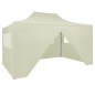 Gazebo Professionale Pieghevole con 4 Pareti 3x4m Acciaio Crema Gazebo Professionale Pieghevole con 4 Pareti 3x4m Acciaio Crema