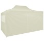 Gazebo Professionale Pieghevole con 4 Pareti 3x4m Acciaio Crema Gazebo Professionale Pieghevole con 4 Pareti 3x4m Acciaio Crema