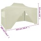 Gazebo Professionale Pieghevole con 4 Pareti 3x4m Acciaio Crema Gazebo Professionale Pieghevole con 4 Pareti 3x4m Acciaio Crema