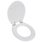 Sedile WC MDF Coperchio Chiusura Ammortizzata Semplice Bianco Sedile WC MDF Coperchio Chiusura Ammortizzata Semplice Bianco