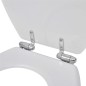 Sedile WC MDF Coperchio Chiusura Ammortizzata Semplice Bianco Sedile WC MDF Coperchio Chiusura Ammortizzata Semplice Bianco