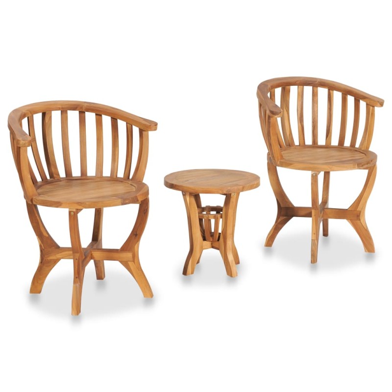 Set da Bistrot da Giardino 3 pz in Legno Massello di Teak Set da Bistrot da Giardino 3 pz in Legno Massello di Teak