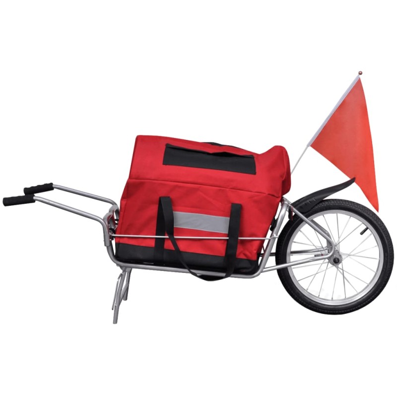 Rimorchio bicicletta con una ruota e borsa Rimorchio bicicletta con una ruota e borsa