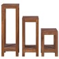 Piedistalli per Piante 3 pz in Legno Massello di Teak