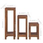 Piedistalli per Piante 3 pz in Legno Massello di Teak